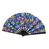 Maxbell Folding Fan Props Foldable with Bamboo Frames for Night Club Parties Cosplay Butterfly
