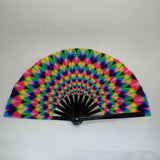 Maxbell Folding Fan Props Foldable with Bamboo Frames for Night Club Parties Cosplay Peacock
