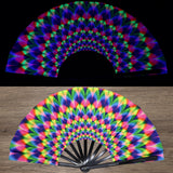 Maxbell Folding Fan Props Foldable with Bamboo Frames for Night Club Parties Cosplay Peacock