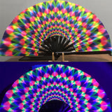 Maxbell Folding Fan Props Foldable with Bamboo Frames for Night Club Parties Cosplay Peacock