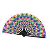 Maxbell Folding Fan Props Foldable with Bamboo Frames for Night Club Parties Cosplay Peacock