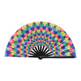 Maxbell Folding Fan Props Foldable with Bamboo Frames for Night Club Parties Cosplay Peacock