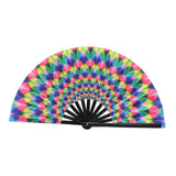 Maxbell Folding Fan Props Foldable with Bamboo Frames for Night Club Parties Cosplay Peacock