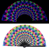 Maxbell Folding Fan Props Foldable with Bamboo Frames for Night Club Parties Cosplay Peacock