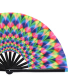 Maxbell Folding Fan Props Foldable with Bamboo Frames for Night Club Parties Cosplay Peacock
