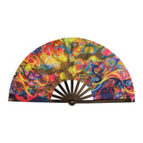 Maxbell Folding Fan Props Foldable with Bamboo Frames for Night Club Parties Cosplay Life Tree