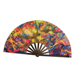 Maxbell Folding Fan Props Foldable with Bamboo Frames for Night Club Parties Cosplay Life Tree