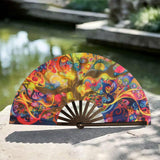 Maxbell Folding Fan Props Foldable with Bamboo Frames for Night Club Parties Cosplay Life Tree