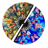Maxbell Folding Fan Props Foldable with Bamboo Frames for Night Club Parties Cosplay Colorful Butterfly