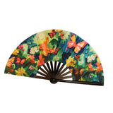 Maxbell Folding Fan Props Foldable with Bamboo Frames for Night Club Parties Cosplay Colorful Butterfly
