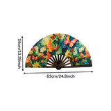 Maxbell Folding Fan Props Foldable with Bamboo Frames for Night Club Parties Cosplay Colorful Butterfly