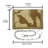 Maxbell Trifold Outdoor Sports Wallet Card Holder with Zipper for Children Men Teens Khaki