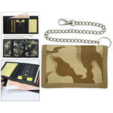 Maxbell Trifold Outdoor Sports Wallet Card Holder with Zipper for Children Men Teens Khaki