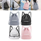 Maxbell Drawstring Backpack Wide Opening Swimming Bag for Swimming Pool Hiking Beach Black