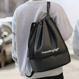 Maxbell Drawstring Backpack Wide Opening Swimming Bag for Swimming Pool Hiking Beach Black