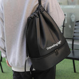 Maxbell Drawstring Backpack Wide Opening Swimming Bag for Swimming Pool Hiking Beach Black