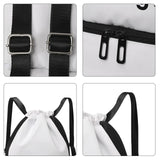 Maxbell Drawstring Backpack Wide Opening Swimming Bag for Swimming Pool Hiking Beach White