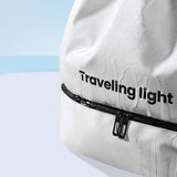 Maxbell Drawstring Backpack Wide Opening Swimming Bag for Swimming Pool Hiking Beach White