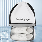 Maxbell Drawstring Backpack Wide Opening Swimming Bag for Swimming Pool Hiking Beach White