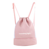 Maxbell Drawstring Backpack Wide Opening Swimming Bag for Swimming Pool Hiking Beach Pink