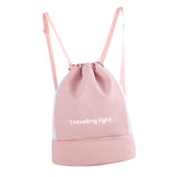 Maxbell Drawstring Backpack Wide Opening Swimming Bag for Swimming Pool Hiking Beach Pink