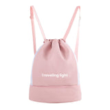 Maxbell Drawstring Backpack Wide Opening Swimming Bag for Swimming Pool Hiking Beach Pink
