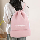 Maxbell Drawstring Backpack Wide Opening Swimming Bag for Swimming Pool Hiking Beach Pink