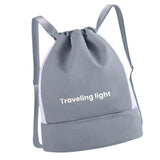 Maxbell Drawstring Backpack Wide Opening Swimming Bag for Swimming Pool Hiking Beach Blue