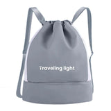 Maxbell Drawstring Backpack Wide Opening Swimming Bag for Swimming Pool Hiking Beach Blue