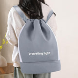 Maxbell Drawstring Backpack Wide Opening Swimming Bag for Swimming Pool Hiking Beach Blue