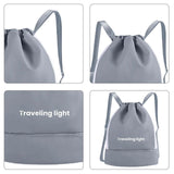 Maxbell Drawstring Backpack Wide Opening Swimming Bag for Swimming Pool Hiking Beach Blue