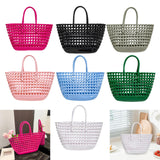Maxbell Womens Woven Tote Bag Lightweight Summer Beach Handbag for Vacation Shopping Dark Pink