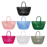 Maxbell Womens Woven Tote Bag Lightweight Summer Beach Handbag for Vacation Shopping Dark Pink