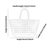 Maxbell Womens Woven Tote Bag Lightweight Summer Beach Handbag for Vacation Shopping White