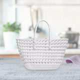 Maxbell Womens Woven Tote Bag Lightweight Summer Beach Handbag for Vacation Shopping White