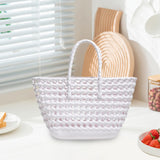 Maxbell Womens Woven Tote Bag Lightweight Summer Beach Handbag for Vacation Shopping White