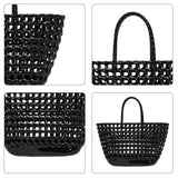 Maxbell Womens Woven Tote Bag Lightweight Summer Beach Handbag for Vacation Shopping Black