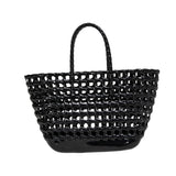 Maxbell Womens Woven Tote Bag Lightweight Summer Beach Handbag for Vacation Shopping Black