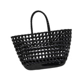 Maxbell Womens Woven Tote Bag Lightweight Summer Beach Handbag for Vacation Shopping Black