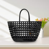 Maxbell Womens Woven Tote Bag Lightweight Summer Beach Handbag for Vacation Shopping Black