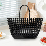 Maxbell Womens Woven Tote Bag Lightweight Summer Beach Handbag for Vacation Shopping Black