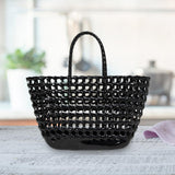 Maxbell Womens Woven Tote Bag Lightweight Summer Beach Handbag for Vacation Shopping Black
