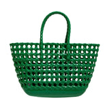 Maxbell Womens Woven Tote Bag Lightweight Summer Beach Handbag for Vacation Shopping Green