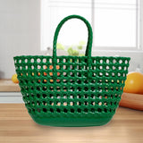 Maxbell Womens Woven Tote Bag Lightweight Summer Beach Handbag for Vacation Shopping Green