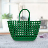 Maxbell Womens Woven Tote Bag Lightweight Summer Beach Handbag for Vacation Shopping Green