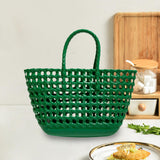 Maxbell Womens Woven Tote Bag Lightweight Summer Beach Handbag for Vacation Shopping Green