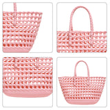 Maxbell Womens Woven Tote Bag Lightweight Summer Beach Handbag for Vacation Shopping Pink