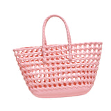 Maxbell Womens Woven Tote Bag Lightweight Summer Beach Handbag for Vacation Shopping Pink