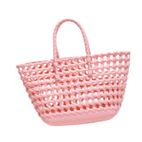 Maxbell Womens Woven Tote Bag Lightweight Summer Beach Handbag for Vacation Shopping Pink