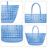 Maxbell Womens Woven Tote Bag Lightweight Summer Beach Handbag for Vacation Shopping Light Blue